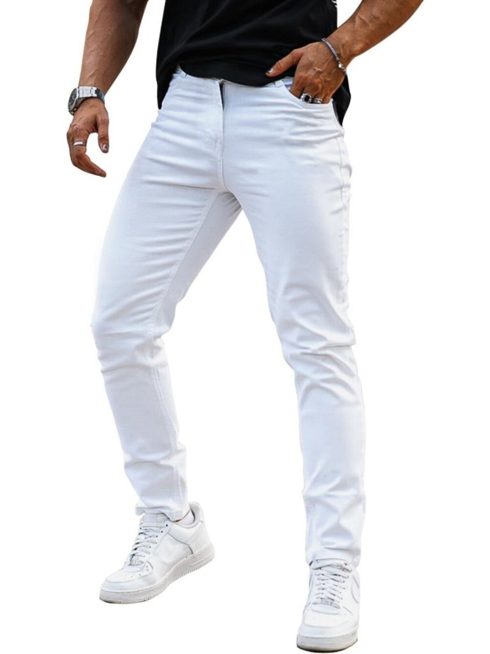 Slim Fit Stretch Denim Jeans for Men | Comfortable Casual Pants, Versatile Style